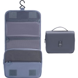 DAWNTREES Grey Hanging Travel Toiletry Bag Cosmetic Make up Organizer for Women and Girls,Travel Accessories,Make Up Bag Toiletries Waterproof.