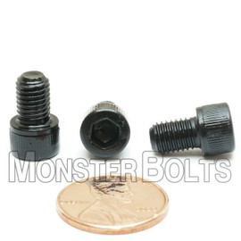 MonsterBolts - 1/4"-28 x 3/8" Socket Head Screws, ASTM A574, Alloy Steel, Black Oxide, 50 Pack
