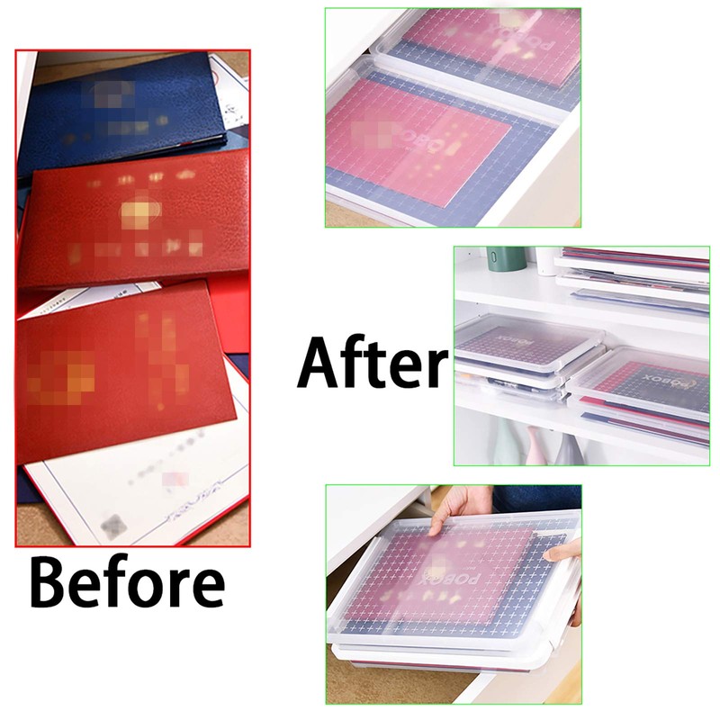 BTSKY 2 Pack A4 Plus Clear Plastic Stackable Storage Box