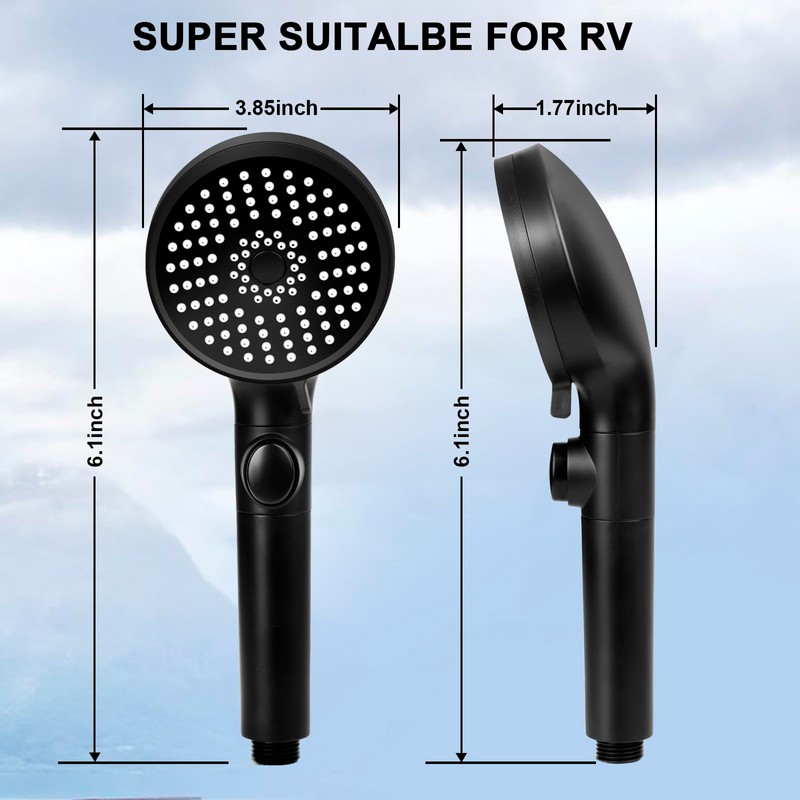 RV Shower Head with Hose, High Pressure 5 Mode Shower