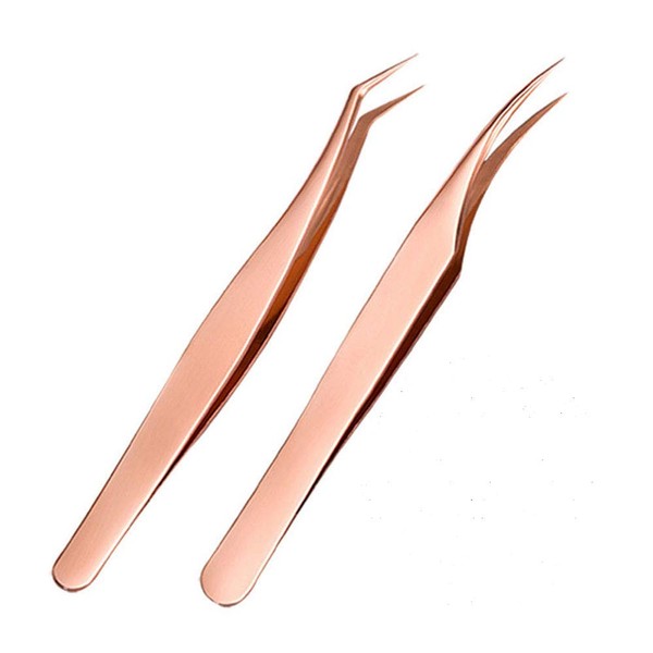1Set Lash Tweezers, Lashes Extension Curved Tweezers Stainless Steel Lash