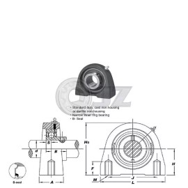 QJZ 35 mm Pillow Blocks Cast Iron SBTB207 Mounted Bearing SB207 + TB207 New (QTY:1)