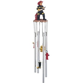 StealStreet SS-G-41351, Round Top Fireman On Duty Hanging Garden Decoration Decor Wind Chime