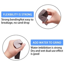 Sanding Sponge, Wet and Dry Fine Sanding Blocks, Washable and Reusable Emery Paper, 100/220 Grit Abrasive Blocks for Wood, Metal, Pack of 8