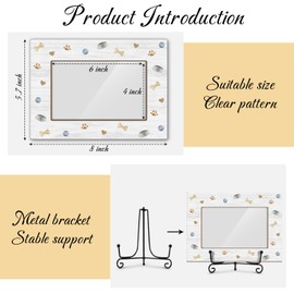 Dog Picture Frame, Bones & Paw, Picture Gifts For Women Wife Friend, Wooden Picture Frame For Keepsake Birthday Holiday, 4X6 Photo Frame With Stand -31