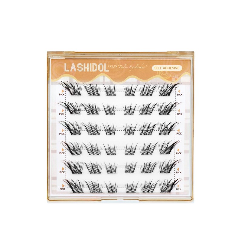 LASHIDOL Partial Eyelashes, No Glue Required, Instant Pita Eyelashes, For