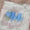 Sky Blue Sugar Handmade Nail Tips - Coffin Egg /