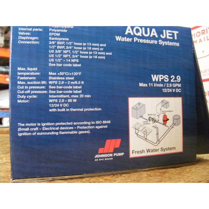 Johnson Pumps - 10-13405-103 Aqua Jet WPS 2.9 GPM 12V