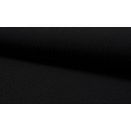 Bambino Double Gauze Muslin Fabric Material Black, 1Mtr - 140cm x 100cm