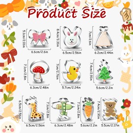 Ausstechform Set, Plätzchen Ausstecher, 10 Stück Keksausstecher Groß, Ausstechform aus Edelstahl,DIY Fondant Plätzchenausstecher Keksschneider Set für Kinder Party Deko