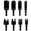 Yakamoz 8Pcs Wood Plug Cutter Set, 1/4" Hex Shank Straight