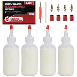 E-SDS Tire Balance Beads 10 oz x 4, Tire Beads for Balance, Tire/Wheel Balancing Beads for Car/RV/Truck/Motorcycle with Installation Tools