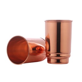 ANCIENTIMPEX Pure Copper Tumbler Set of 2 for Ayurveda Health Benefits - 350 Ml Capacity
