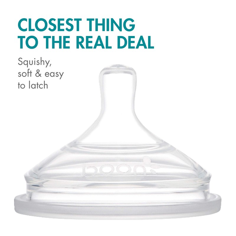 Boon Nursh Silicone Baby Bottle Nipples - Bottle Nipples for
