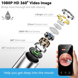 2025 Upgraded Tonsil Stone Remover with Camera, Visual Tonsil Stone Removal Kit with 6 LED Light, Tonsil Stone Removal Tool Camera with 1080P, 5 Head Attachments, for iOS & Android (Black)