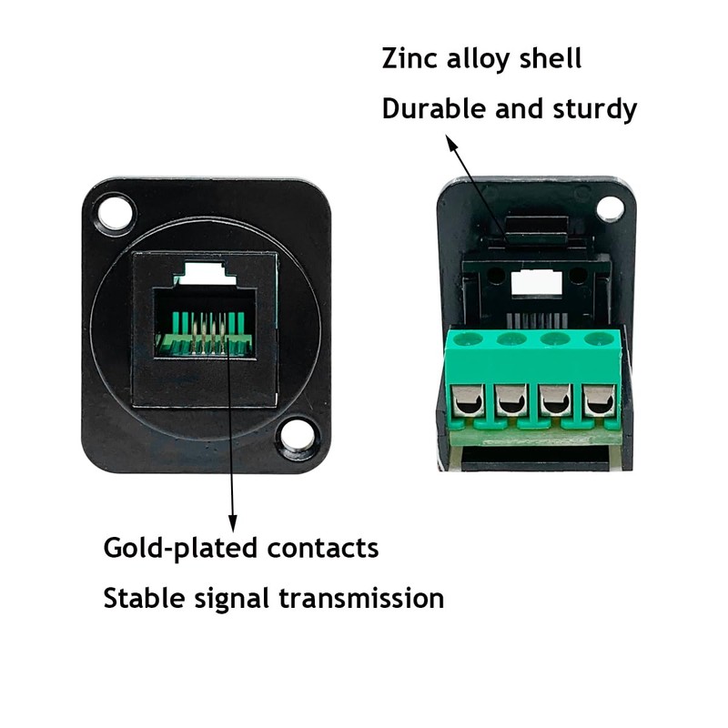 PENGLIN 2PCS RJ11 6P4C Panel Mount Connector, Solderless RJ11 CAT3