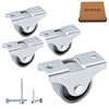 SKIR'CO Pack of 4 Small 25 mm Furniture Castors Grey