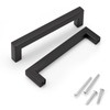 KNOBWELL 10 Pack 5" Matte Black Modern Cabinet Handles Stainless