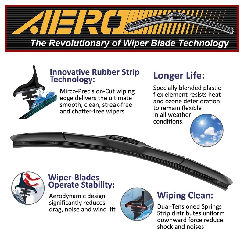 AERO Hybrid 26" + 17" Premium Quality All-Season Windshield Wiper
