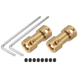 QUARKZMAN Shaft Coupling Connector with Bore of 4 mm - 6 mm Length 20 mm Diameter 9 mm 2 Pieces Shaft Couplings M3 Brass Shafts Rigid Coupling for Car Engine Accessories 3D Printer DIY Robot Copper