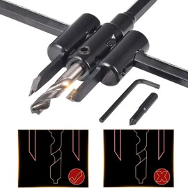 HOHXEN Adjustable Circle Hole Saw Cutter Woodworking Drill Bit Kit, 1 in to 12 in Round Saw Cutting Tool, Plane Type Circle Hole Cutter Tool, Heavy Duty Wood DIY Tools (Cutting Diameter: 30mm-300mm)