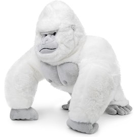 ZHONGXIN MADE Albino Gorilla Plush Toy, Realistic Albino Gorilla Stuffed Animals 15in, Unique Forest Plushie Toys Model Dolls Collection for Kids