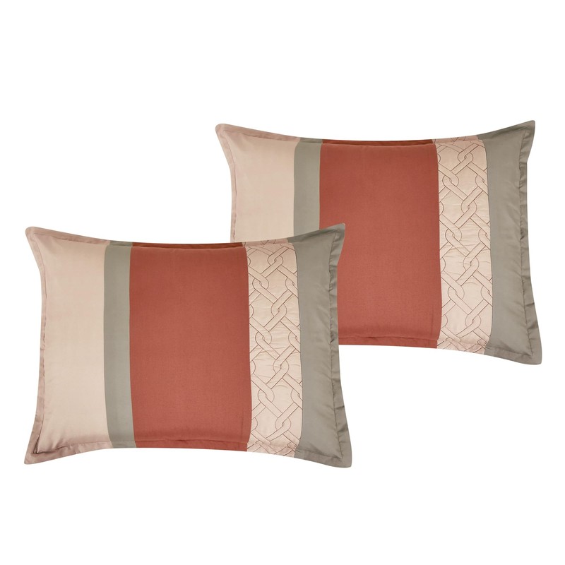 ESCA Orange Comforter Set - 6-Piece Terracotta Bedding Set Queen