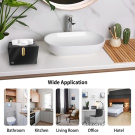 H4N Multifold Hand Paper Towel Dispenser Countertop, Compact Design, Single Sheet Dispensing for Home and Commercial Use, Black