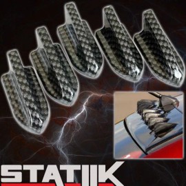 STATIIK 5 PC CARBON FIBER AIR VORTEX GENERATOR ADHESIVE FIN SET/KIT SPOILER TRUNK WING D