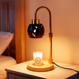 COAOOIX Candle Warmer Lamp with Timer, Retro Candle Lamp Warmer Adjustable Height, 2/4/8H Timer, Gifts for Mom Women Friend Sister, Lamp Candle Warmer for Dorm Room Office Apartment Home Décor- Black