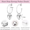 Sterling Silver Earrings for Women,Hypoallergenic Heart Hoop Earrings Gold Plating
