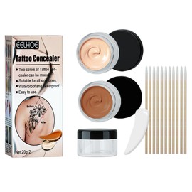 Tattoo Cover up Makeup Waterproof & Sweatproof Tattoo Cover up Tattoo Concealer Tattoo Makeup Cover Hidden Spot Birthmarks Suitable for Scars Dark Spots & Vitiligo Used on Body and Legs