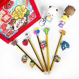 100PCS Mixed Anime Cartoon Pencil Toppers - Kawaii Pen Charms for Boys and Girls, Cute Classroom Rewards and Prizes for Students, Pencil Decorations for School Supplies, Kids Incentives