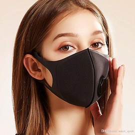 Unisex Breathing Valve Reusable Face Mask Protection Washable Face Skin Mouth Nose Shield Breathable Anti Smoke Pollution Bicycle Motorcycle Sports (Black)