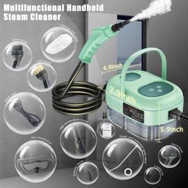 Handheld Steam Cleaner with Touch Screen, Portable Steamer for Cleaning, Hand Held Steamer Cleaner, Pressurized Hand Steam Cleaner for Home Car Detailing Walls Grout Couch Tile Carpet, Green