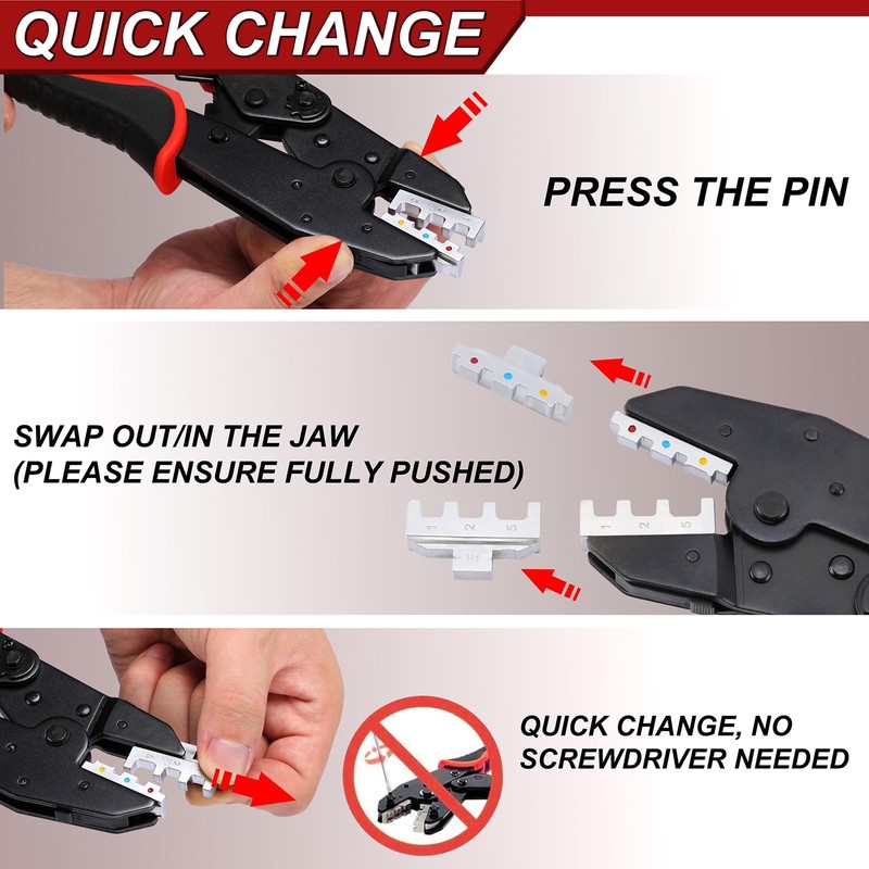 Mayouko 7PCS Quick Change Wire Crimping Tool Set for Heat