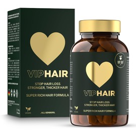 VIPHAIR Haar Vitamine, Hochdosiertes Biotin, Zink & Vitamin B, Anti-Haarausfall, Haarwachstum Booster, Für Männer & Frauen. Optimal für gesundes Haar, 60 Kapseln