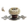 Wannianmu 5 Pack Retro Ceramic Knobs,Vintage Dresser Kitchen Petal Cabinet