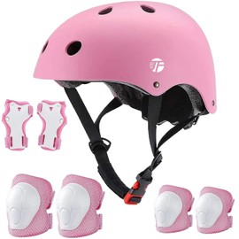 Adjustable Skateboard Bike Helmet and pads set for 3-5-8-14+Ages,Cycling Kids Helmet with Knee Pad Elbow Pads for Kids Toddler Youth Boys Girls Multi-Sport Commuter Scooter Roller Skate Inline Skating