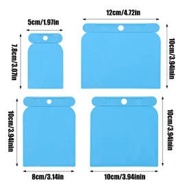 Body Filler Spreader Set, 4 Piece Plastic Automotive Body Fillers 2, 3, 4, 5 inches Auto Bodys Spreader Car Bodys Maintenance for Applying Fillers, Putties, Glazes, Caulks and Paint (Blue)