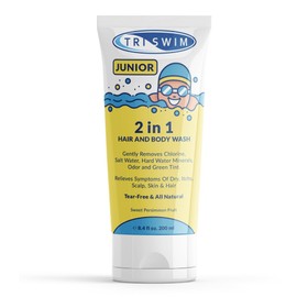 TRISWIM Junior After Swim Kids Hair & Body Wash Natural & Tear Free Formula Gently Removes Chlorine Prevents Itching Eliminates Green Tint Sweet