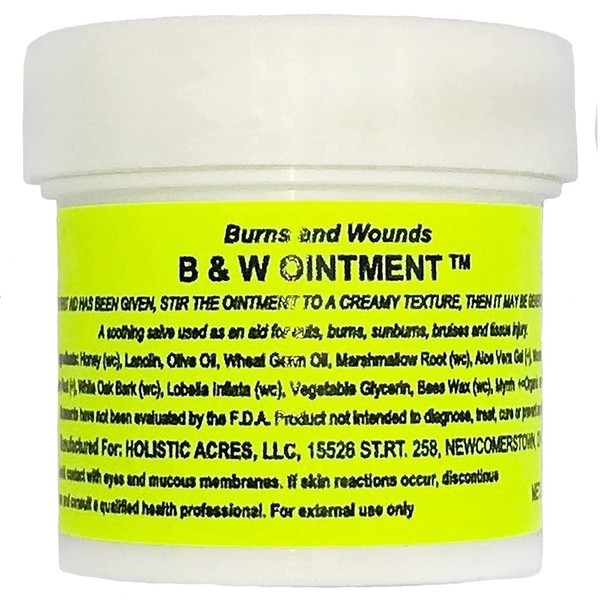Konvalia Naturals B&W Ointment - Burn and Wound Ointment - Amish Made Burn Salve - 1 OZ