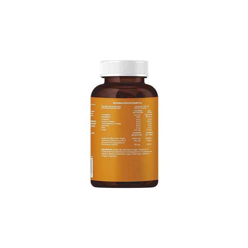 JOYCARE NATURAL Vitamina D3 y K2 Suplemento para Absorción de