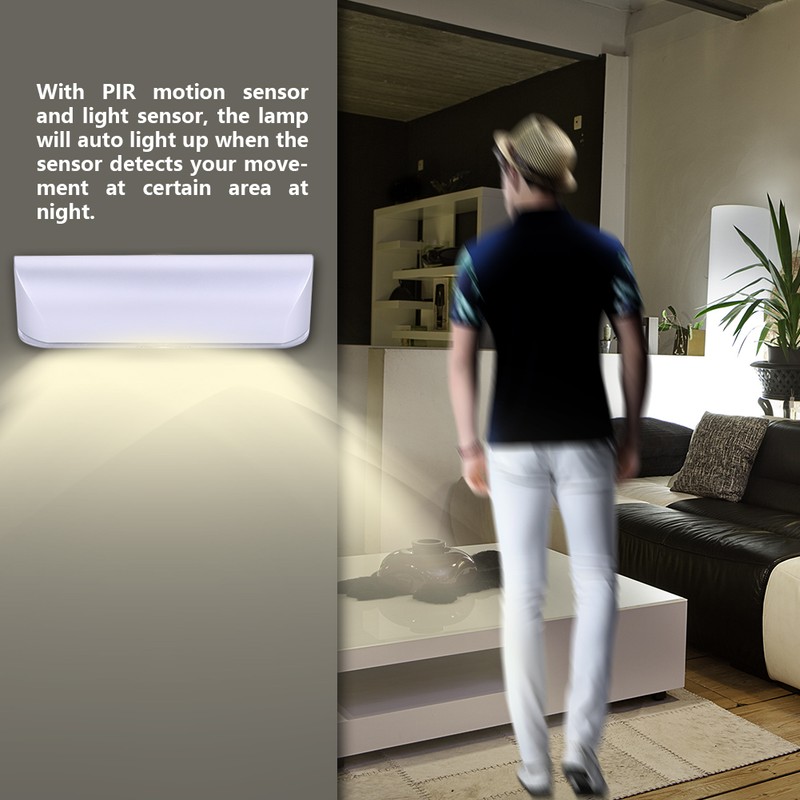 Battery Powered LED PIR Motion Sensor Security Stair Lamp Cabinet
