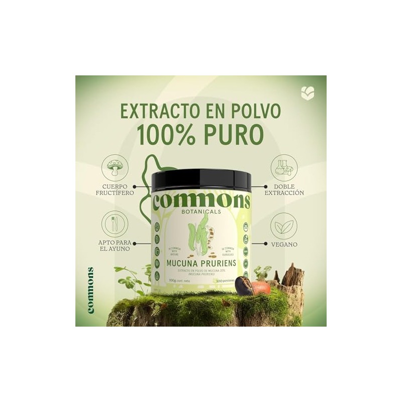 Hongos Adaptógenos Frijol Mucuna Extracto Puro Polvo 100 Suplemento Alimenticio