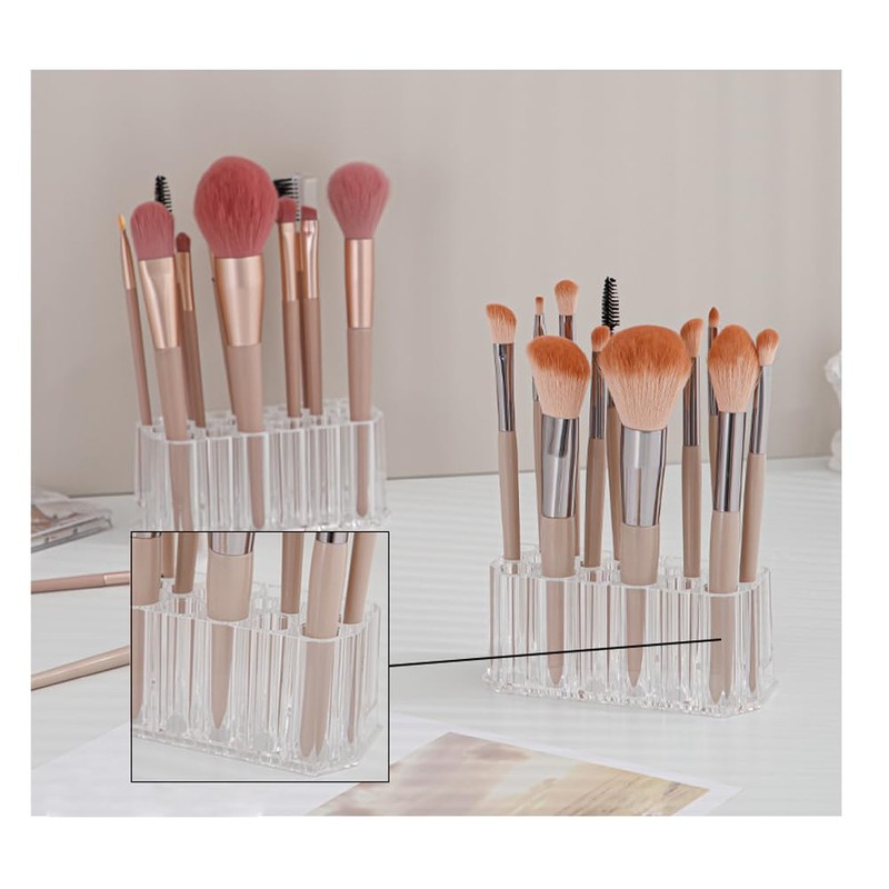 QUUPY 26 Slots Eye Liner Organizer Acrylic Makeup Brush Holder