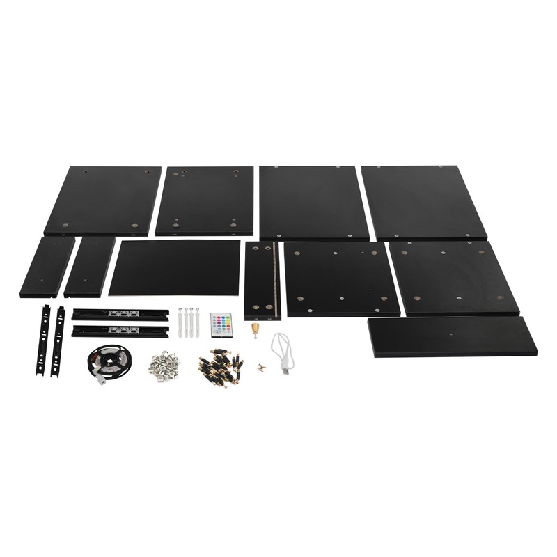 choayun Floating Nightstand with Remote Control LED Lights, Wall Mounted