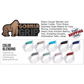 Gorilla Grip Pastry Dough Blender and Butter Cutter Heavy Duty Kitchen Baking Tool Size Large - Red