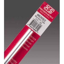 K&S Precision Metals 83062 Round Aluminum Tube, 5/16" OD x 0.049" Wall Thickness x 12" Length, 0.3125 in OD, 1 pc, Made in USA