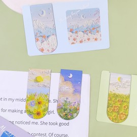 HFZRZFH Magnetic Bookmarks - 8 Piece Vintage Oil Painting Page Markers for Book Lovers, Women, Men, Kids, Reading Accessories